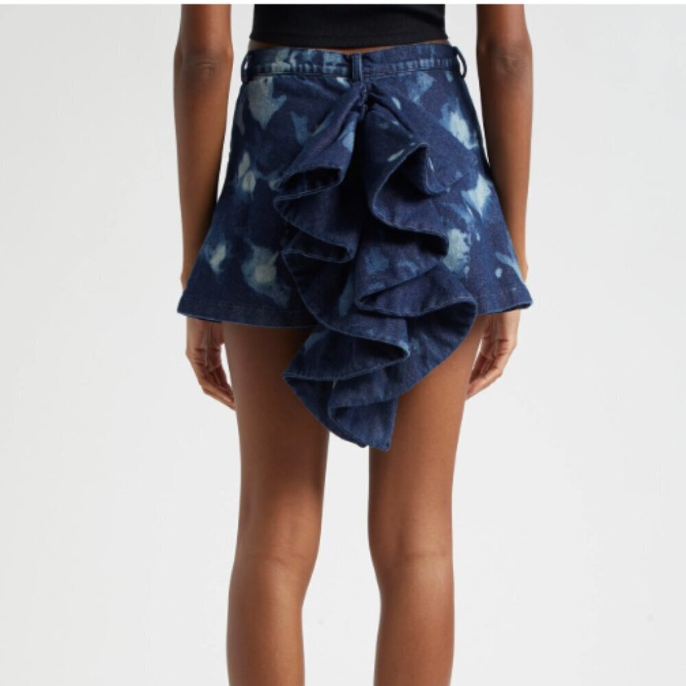 Orr Bubi Denim Ruffle Mini Skirt Unique 6 Sustainable Nigerian African View 2